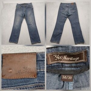 34 Heritage Courage Mid-Rise Straight Leg Jeans Men's 34x30 Blue EUC